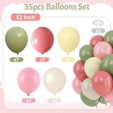 Dusty Green Pink Beige Balloons Light Pink Yellow Mist Sage Cream Peach Balloon 12Inch Ivory White Sand Helium Latex Balloon For Arch Kids Wildflower Birthday Party Decorations Baby Shower