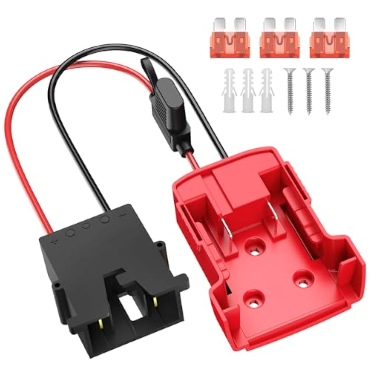Power Wheel Adapter Compatible With Milwaukee 18V Battery With Wire Harness Connector Compatible With 12 Volt Power Wheel, 12Awg Wire With 40A Fuse