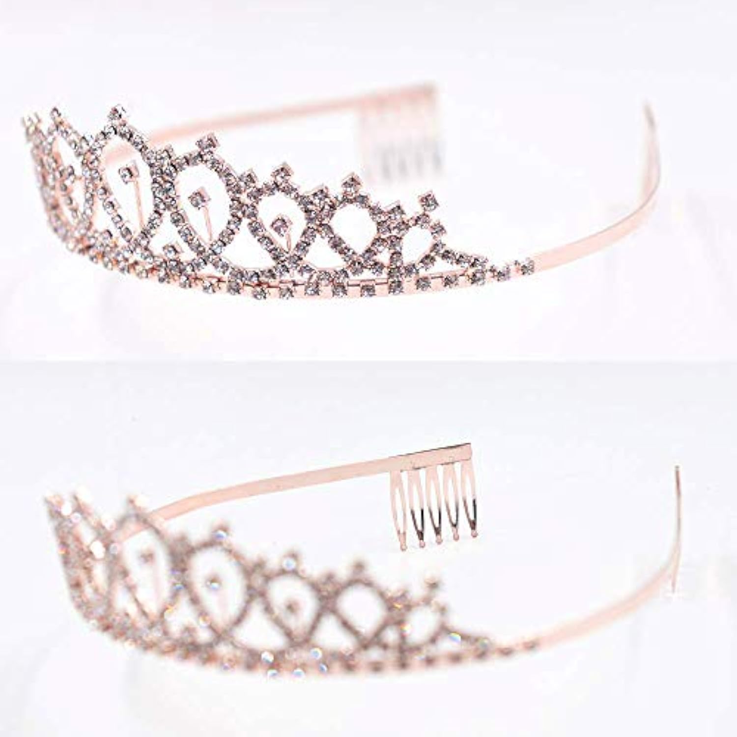 Rose Gold Birthday Girl Sash & Rhinestone Tiara Set – Glitter Party Accessories and Gifts