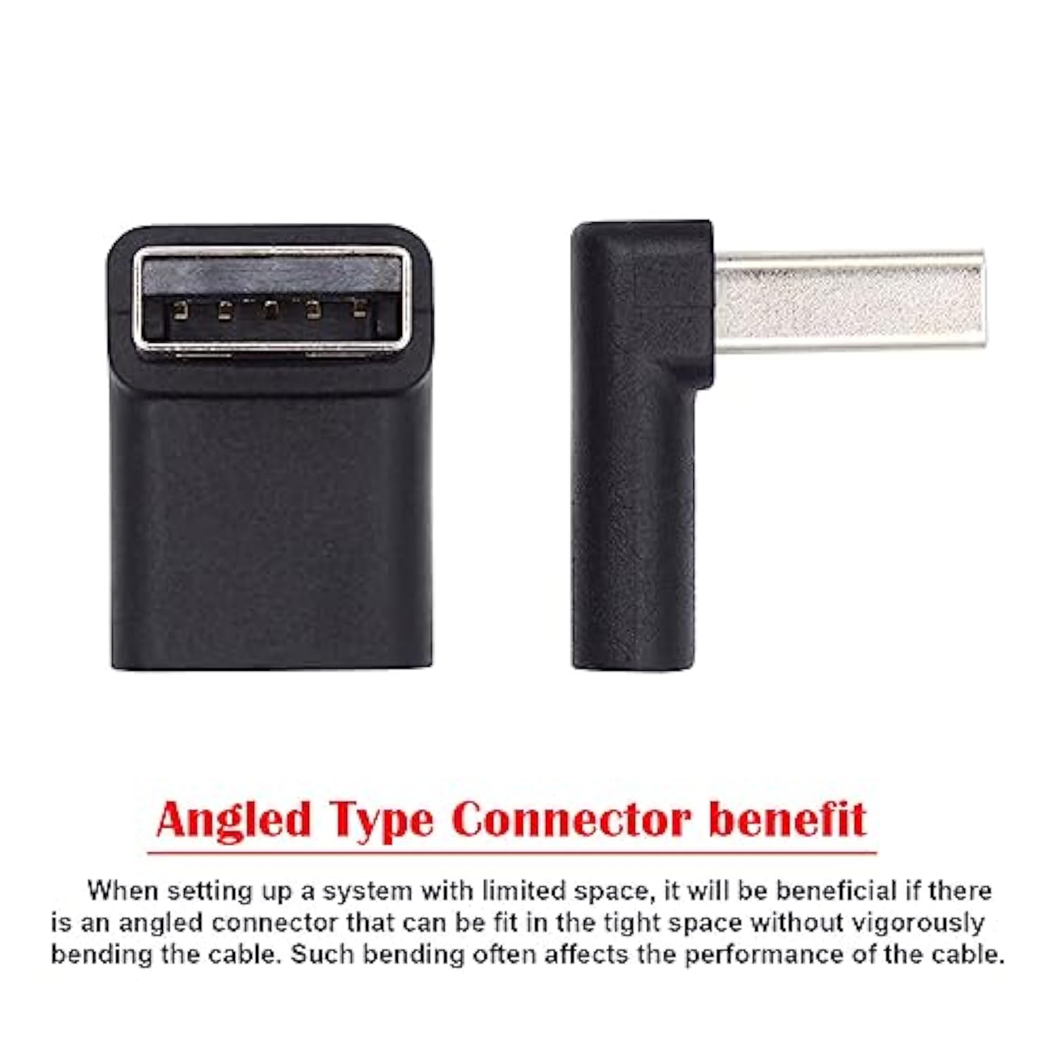 Usb-C Type C Female 90 Degree Up Angled To Usb 3.0 A Male Data Adapter For Lap