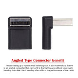 Usb-C Type C Female 90 Degree Up Angled To Usb 3.0 A Male Data Adapter For Lap