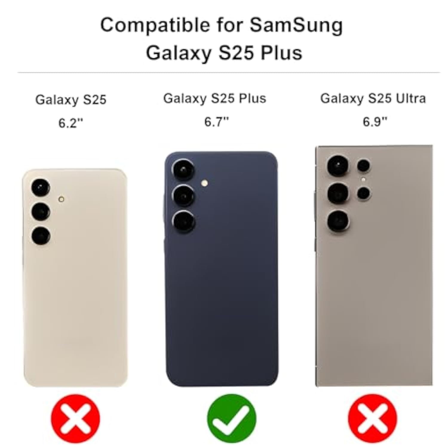 For Samsung Galaxy S25 Plus Case Wallet With Credit Card Holder, Flip Premium Leather Magnetic Clasp Kickstand Heavy Duty Protective Cover For Samsung Galaxy S25 Plus 6.7" (Black)