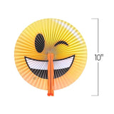 Emoticon Handheld Folding Fans For Kids, Pack Of 12, Assorted Emoticons, 10 Inch Foldable Fans For Boys And Girls, Emoticon Birthday Party Favors And Supplies, Cute Goodie Bag Fillers