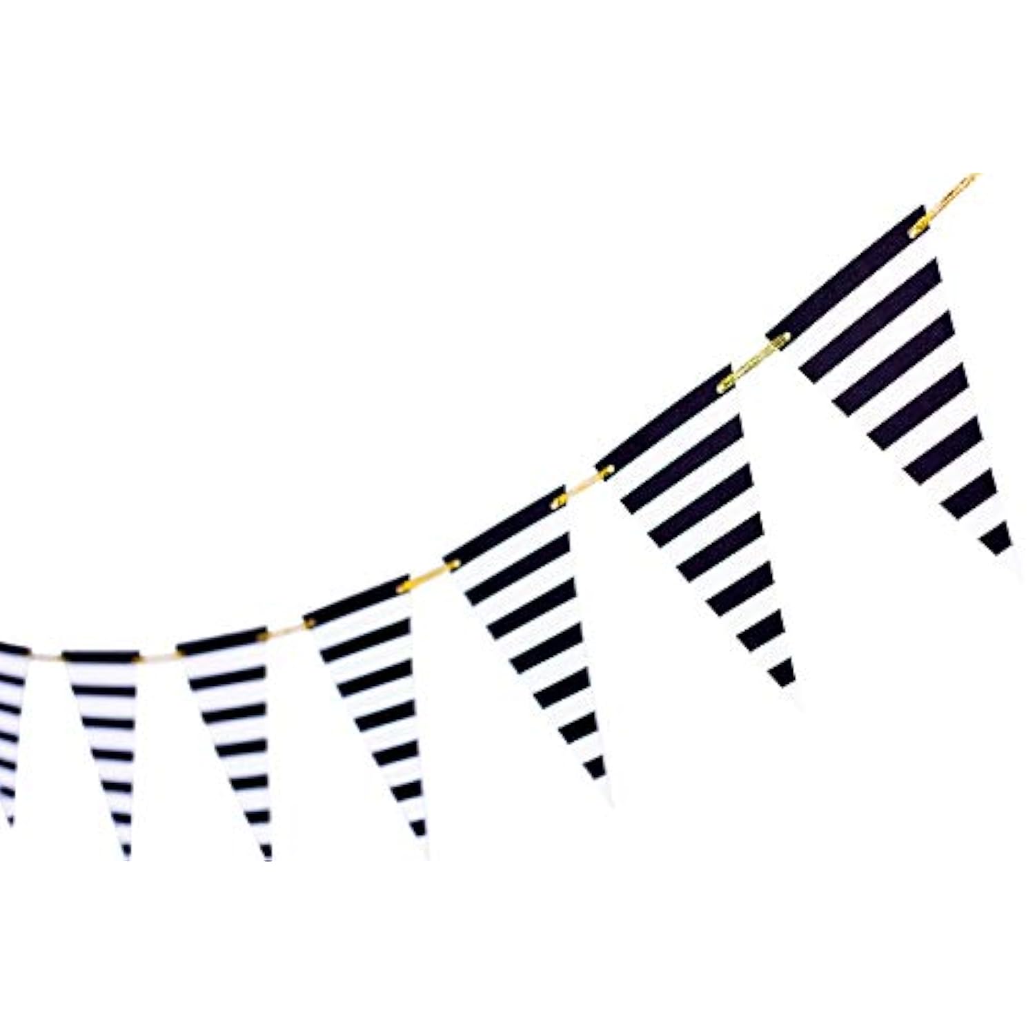 Black Striped Banner Pirate Pennant Decoration Graduation Supplies Black And White Triangle Bunting Garland For Birthday Anniversary Party Nursery Decor 15 Pcs 10 Feet