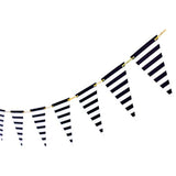 Black Striped Banner Pirate Pennant Decoration Graduation Supplies Black And White Triangle Bunting Garland For Birthday Anniversary Party Nursery Decor 15 Pcs 10 Feet