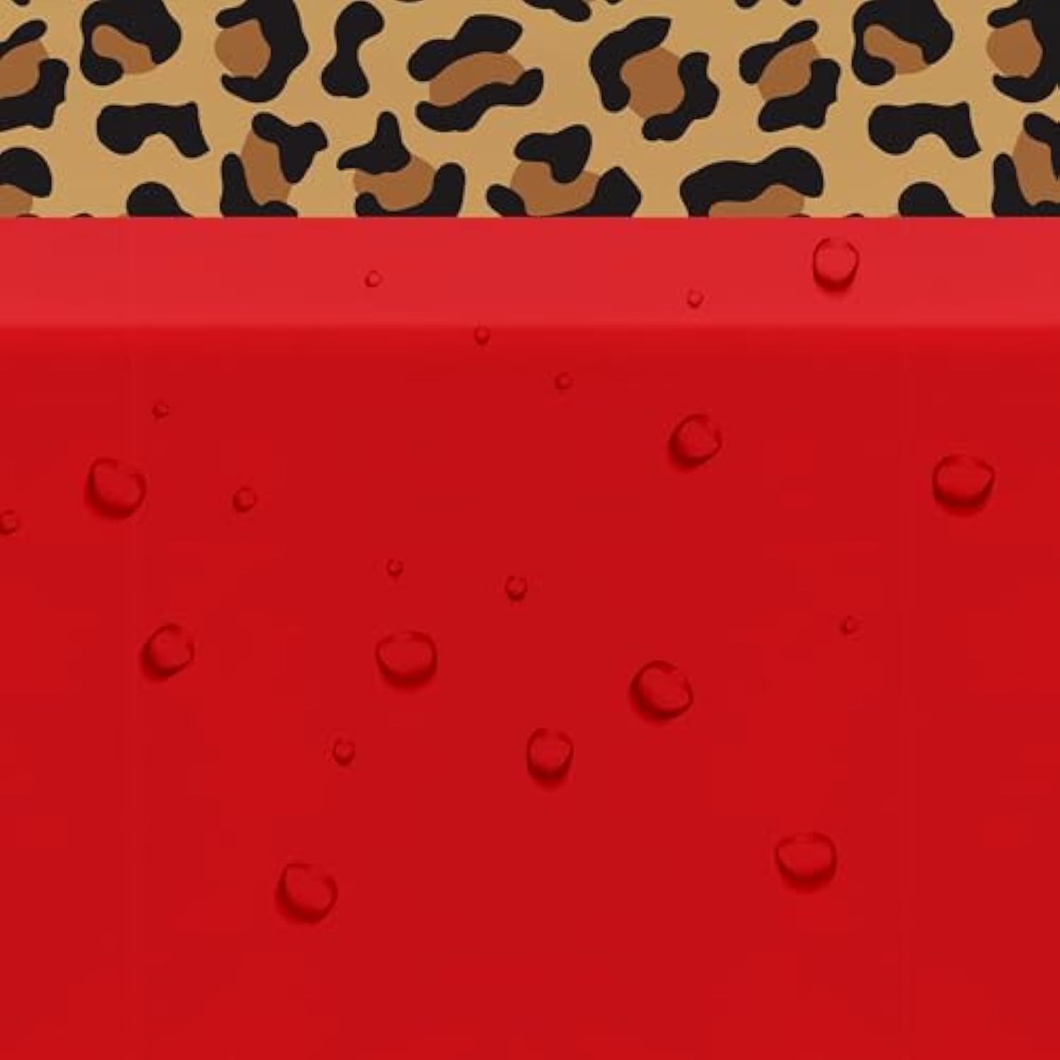 Cheetah Print Leopard Party Decorations Tablecloth, 3Pcs Disposable Red And Leopard Birthday Party Supplies Table Cover Printed Table Runner, For Birthday Bridal Shower Wedding, 55In X 86In