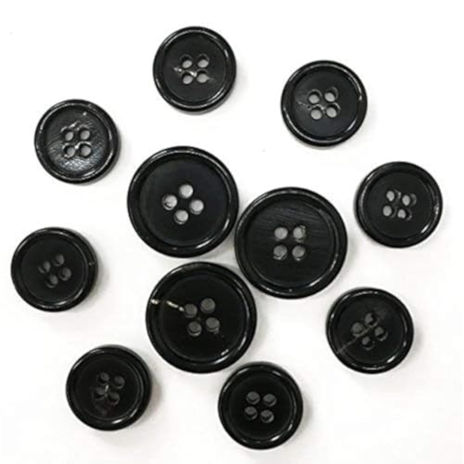 Natural Horn Button, For Blazer Suits Uniform Jacket, Four Holes Circu