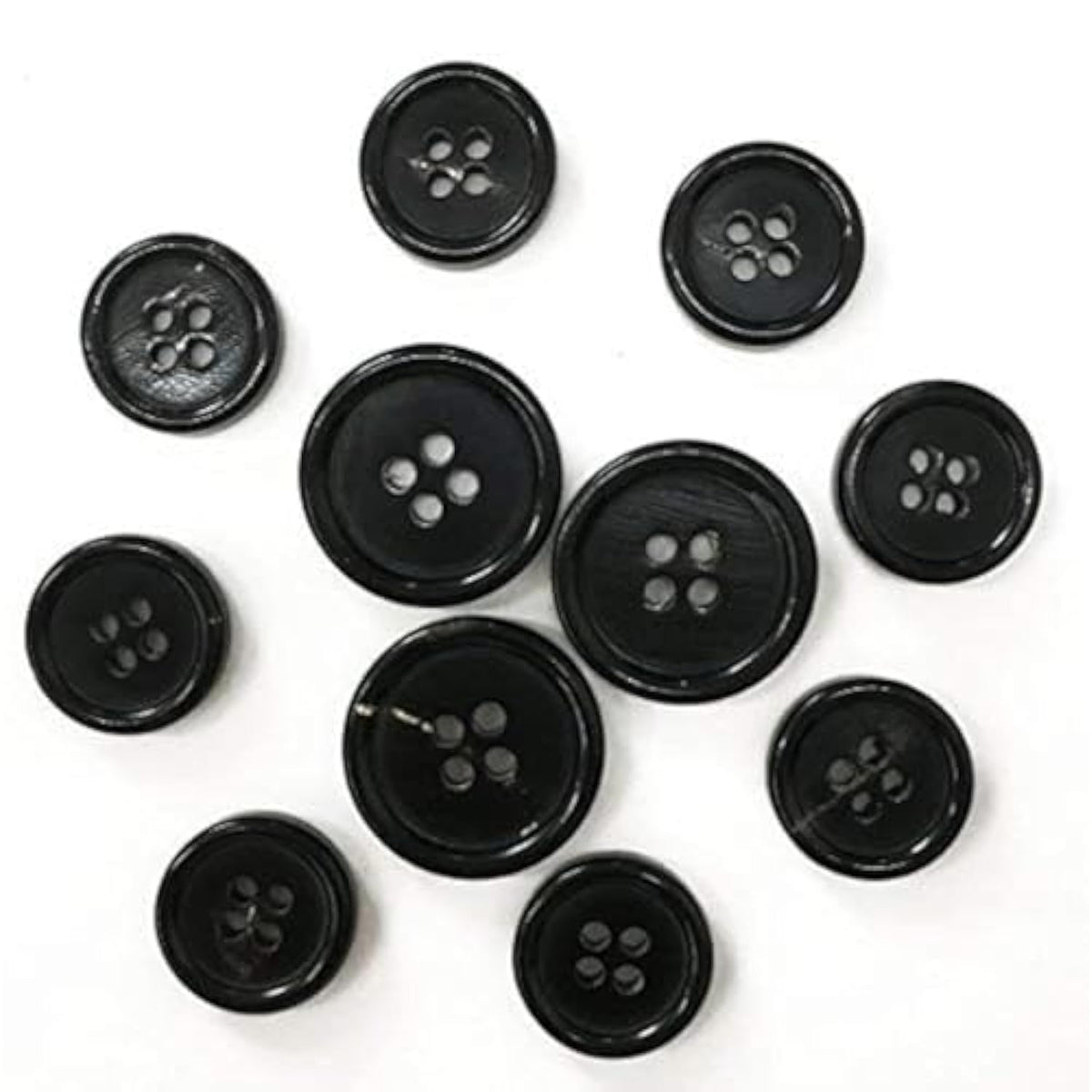 Natural Horn Button, For Blazer Suits Uniform Jacket, Four Holes Circu