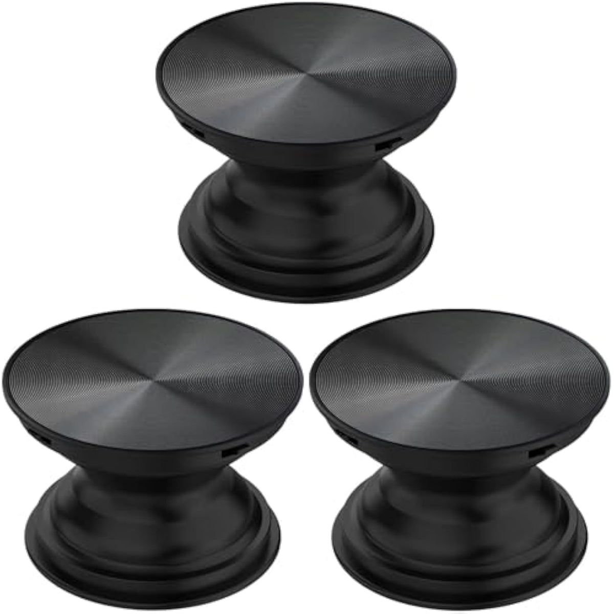 3 Pack Aluminum Alloy Cd Pattern Expandible Collapsible Mobile Phone Grip Stand Holder For Smartphone Tablet Cell Phone Accessory - Black