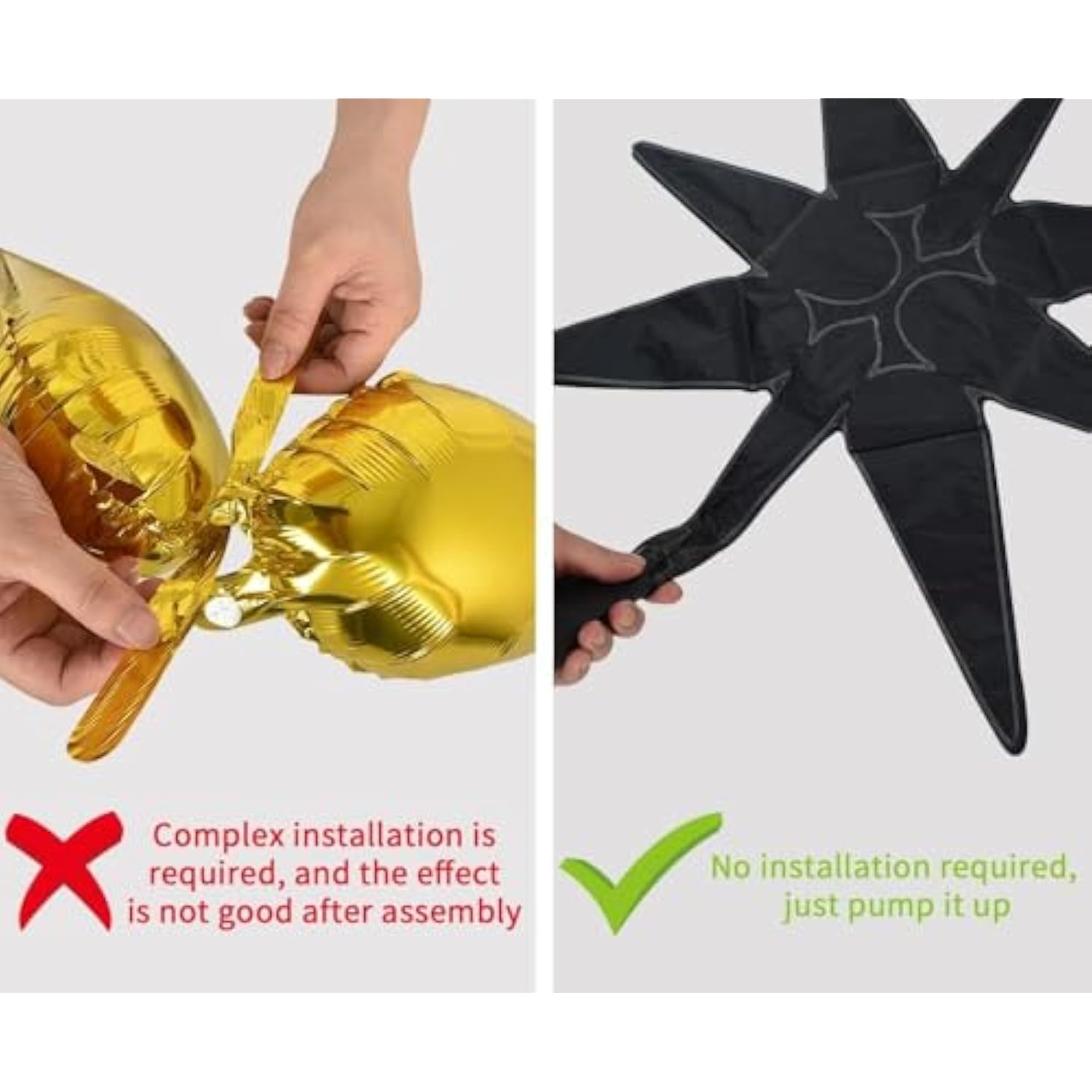 8pcs Black Silver Star Balloons Party Backdrop Decorations Photo Booth