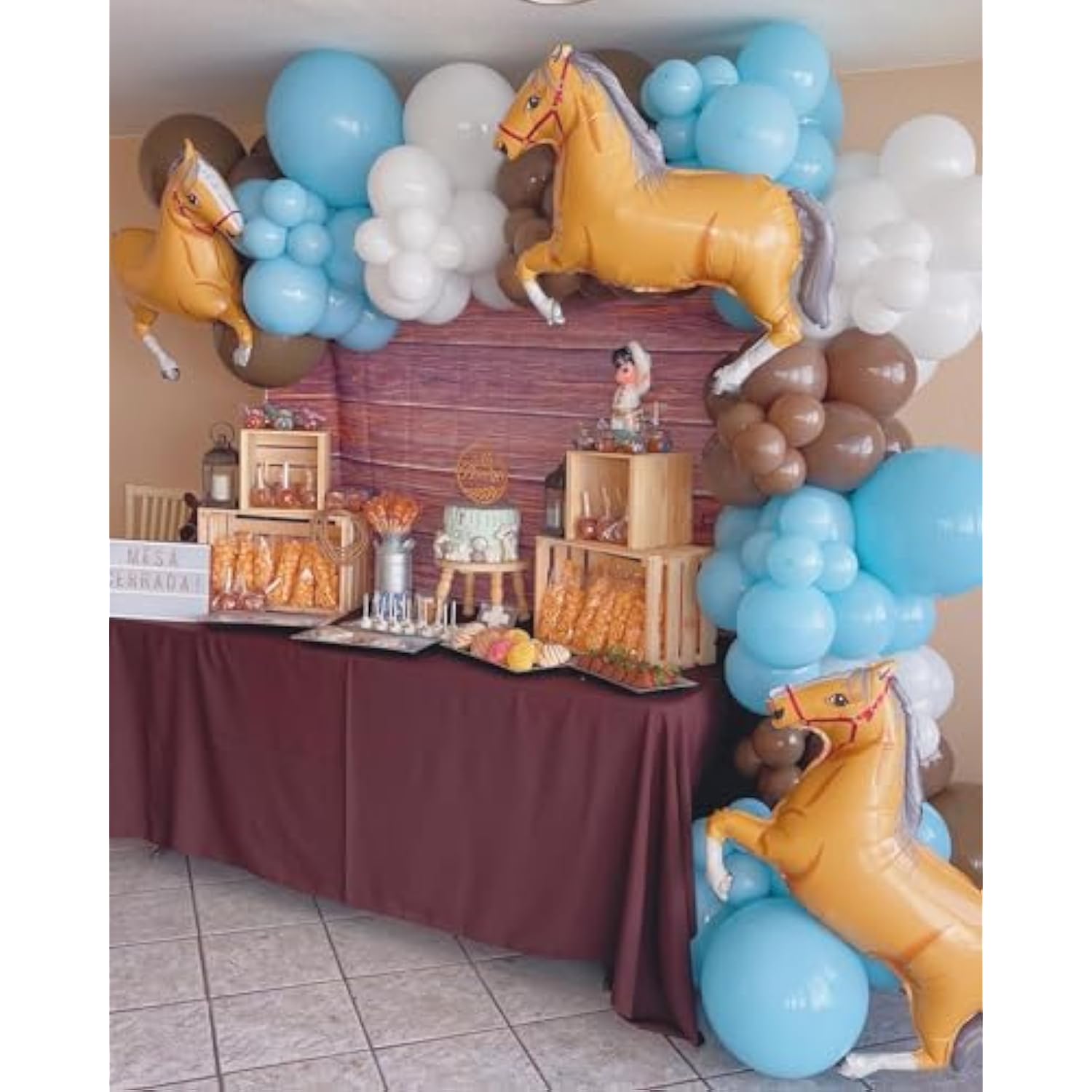 4-Pack Pink Cowgirl Horse Balloons for Western Horse Theme Birthday Parties