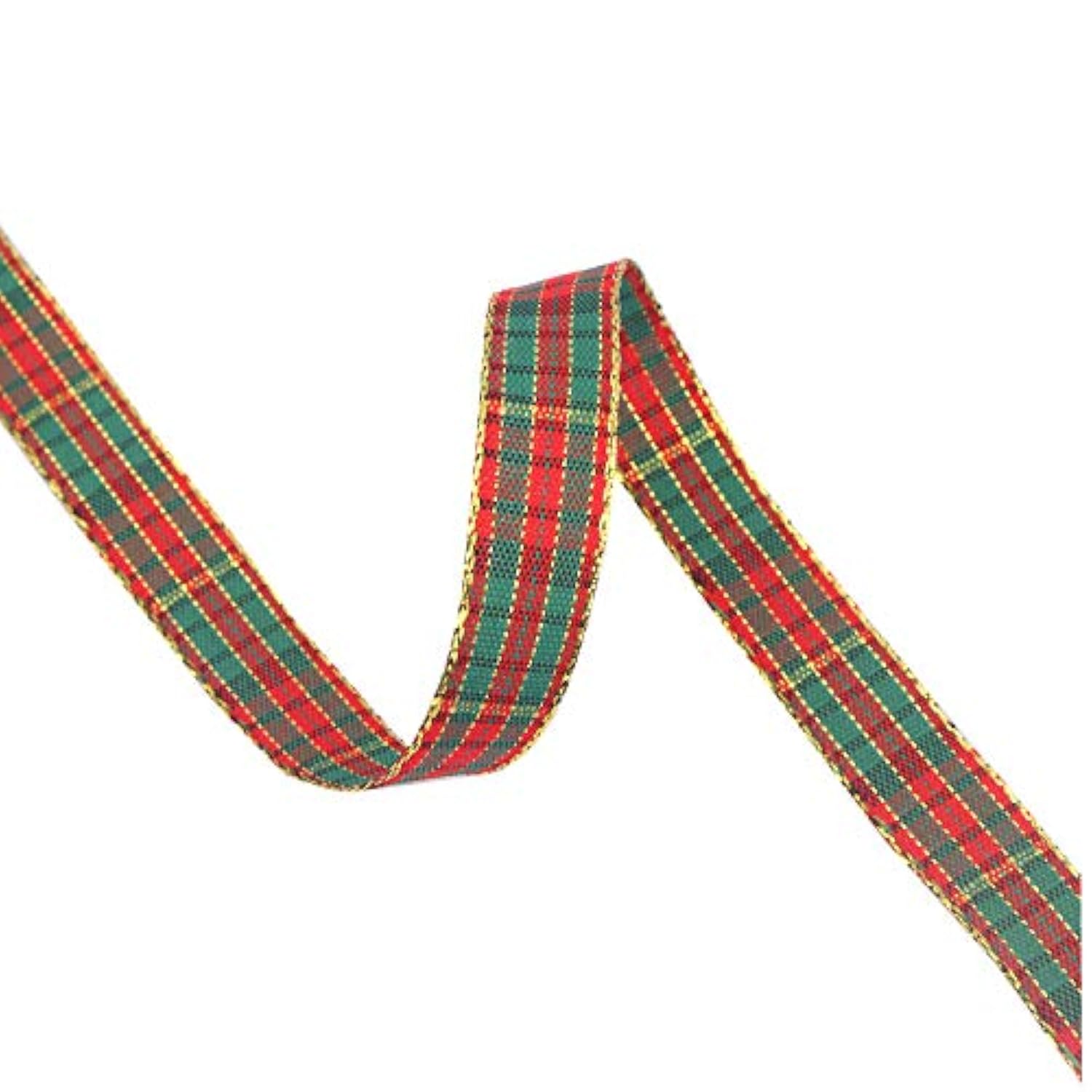 Christmas Checkered Plaid Ribbon 25 Yard Each Roll 100% Polyester Wove