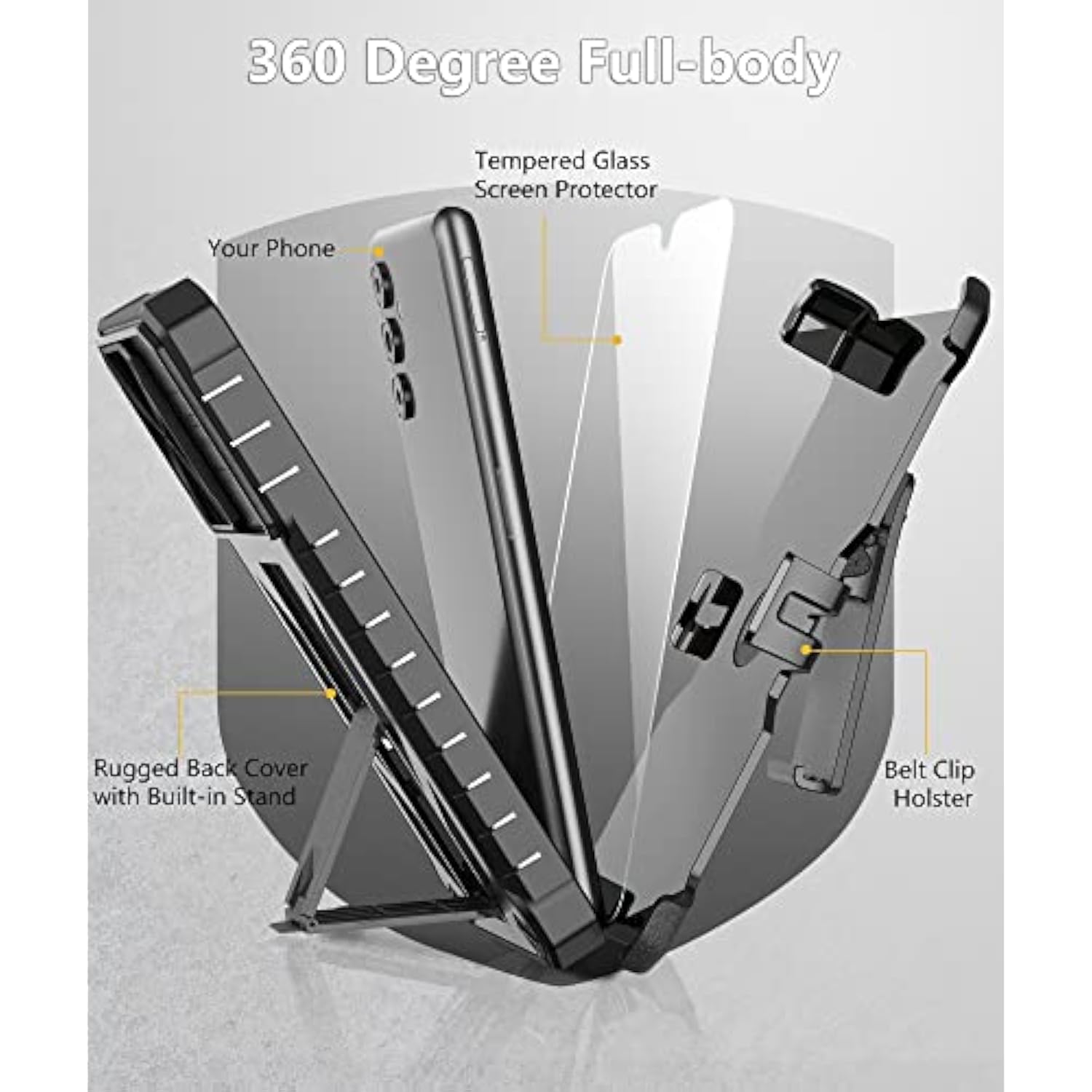 Case For Samsung Galaxy A13 5G: Grade Drop Proof Protection Rugged Protective A13 5G/4G Phone Cover With Belt Clip Holster Kickstand & Slide - Shockproof Tpu Matte Textured Bumper - Black