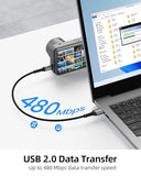 Short Mini USB Cable 1FT 2Pack, USB 2.0 to Mini USB Cable Data Sync and Charging for PS3 Controller, MP3/4Player, Dash Cam, PDA, Camera, GoPro