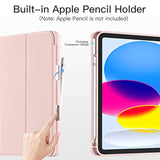 Compatible With (A16) 11Th Generation Case 11 Inch 2025 New, For 10Th Generation Case 10.9 Inch 2022, Trifold Stand Protective Cover With Pencil Holder, Auto Sleep/Wake, Rose Pink