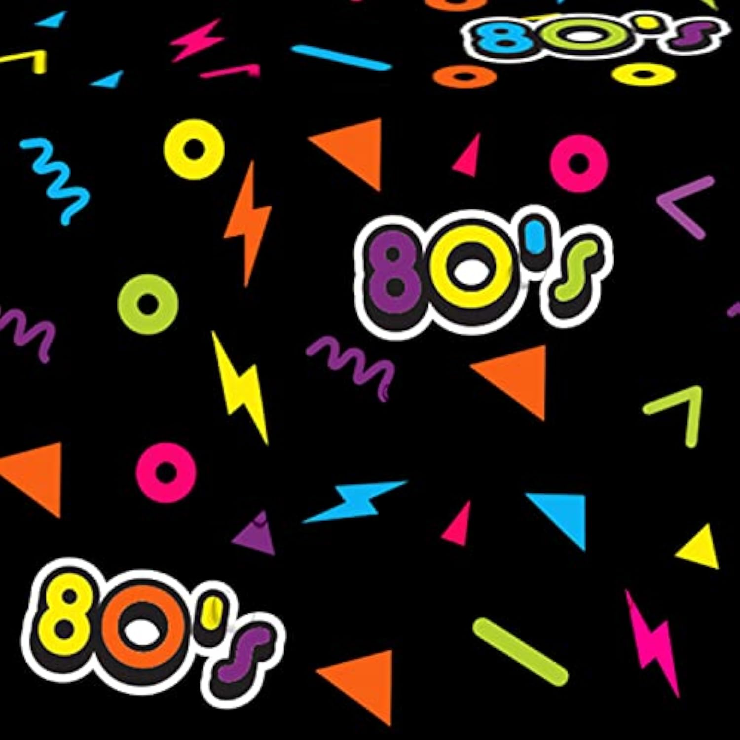 80'S Party Decorations Tablecloth, Disposable 80'S Theme Party Supplies Table Cover, 80S Birthday Table Cloth Decorations Supplies, 3 Pack, 54In X 108In