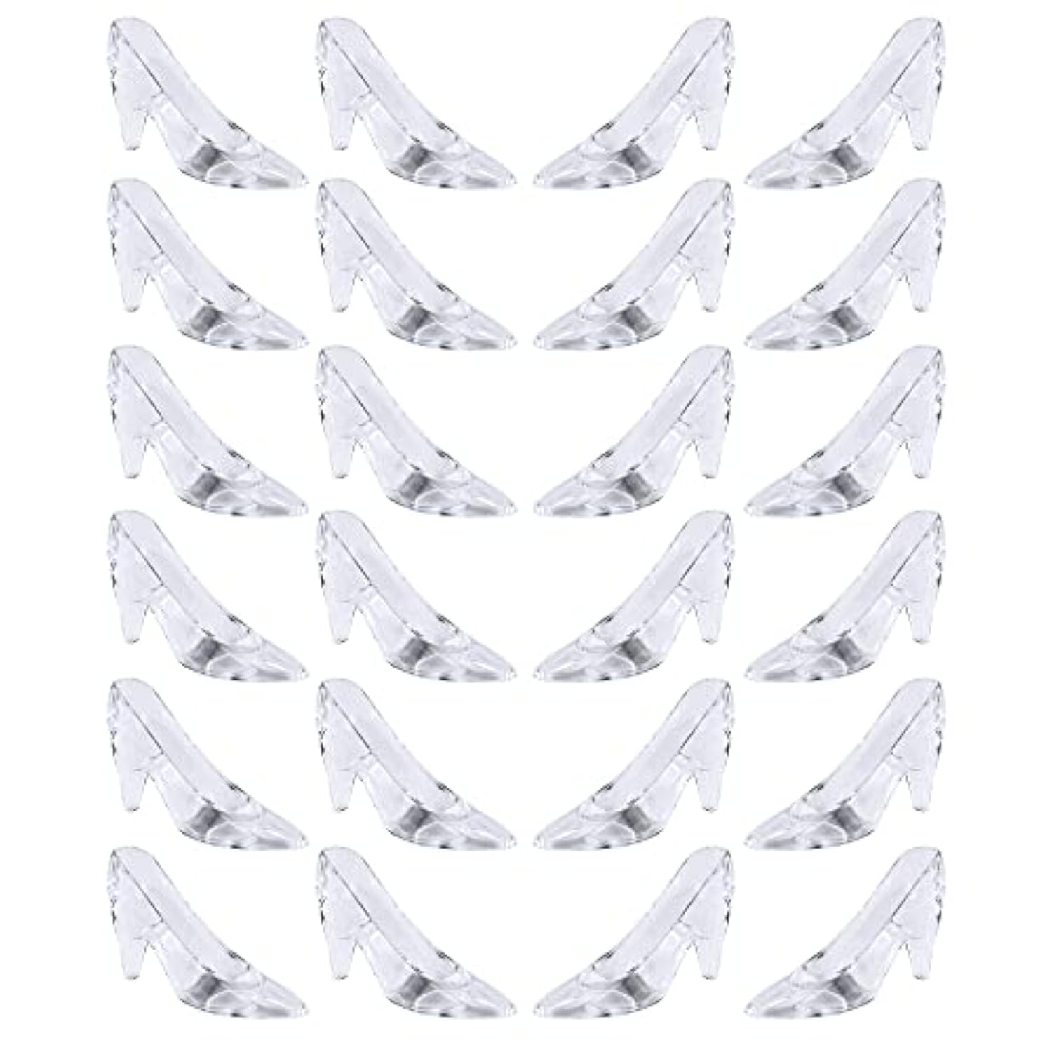 Plastic Mini Cinderella Princess Inspired Slipper High Heel Shoe Party Decoration For Weddings, Birthday Party, Table Serving, Candy & Other Event Favors (8)