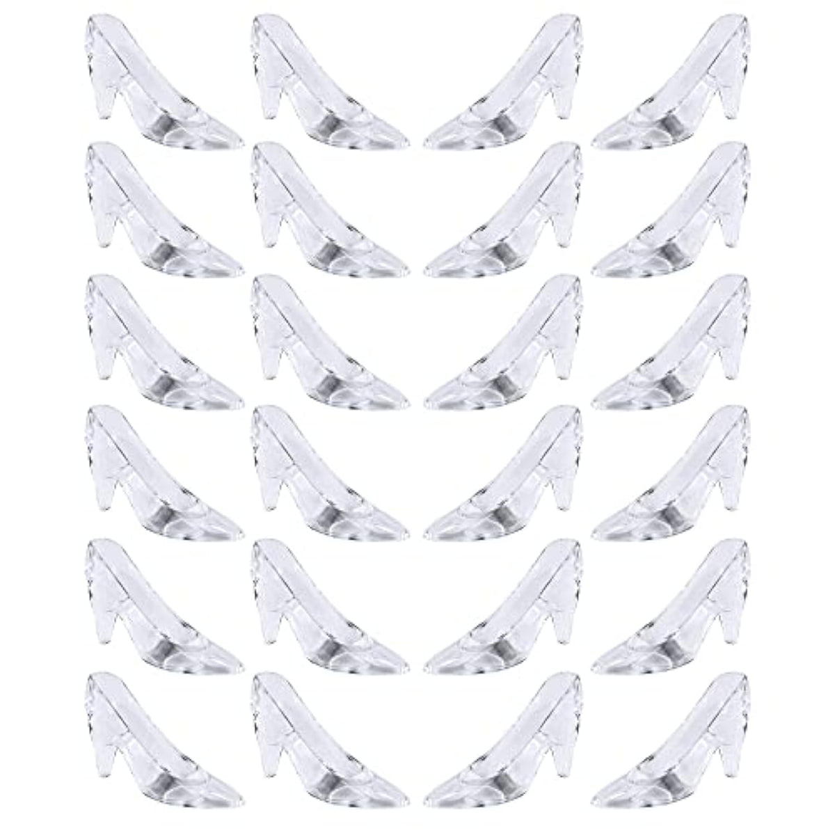 Plastic Mini Cinderella Princess Inspired Slipper High Heel Shoe Party Decoration For Weddings, Birthday Party, Table Serving, Candy & Other Event Favors (8)