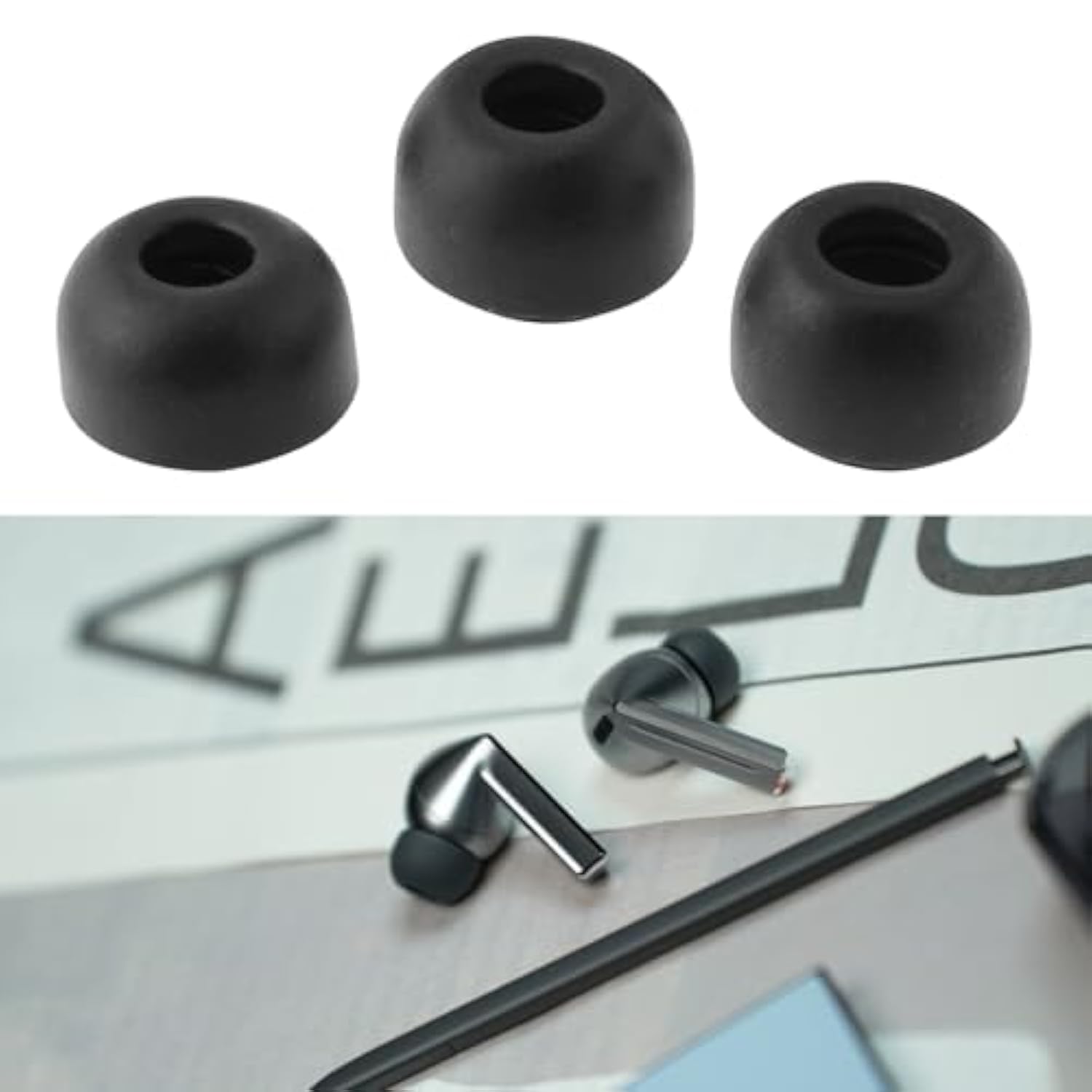 3 Pairs Ear Tips Compatible With Galaxy Buds 3 Pro S/M/L Earphone Cushions Earbud Pads 7.3X10.7Mm 7.6X11.3Mm 7.7X12.5Mm Black Memory Foam