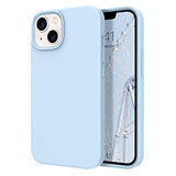 For Iphone 13 Case Smooth Liquid Silicone Soft Gel Rubber Microfiber Lining Cushion Cover Shockproof Protective Phone Cases Compatible With Iphone 13- Light Blue