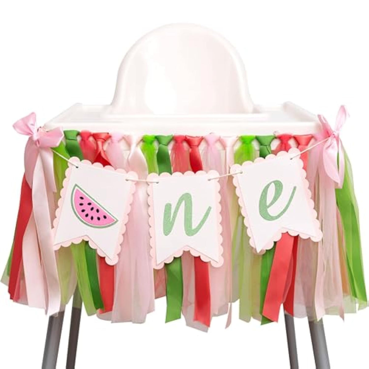 Watermelon High Chair Banner - One In A Melon Highchair Banner 1St Birthday, Fruit Theme First Birthday Decorations For Anniversary, Baby Shower, Cake Smash, Photo Props...