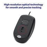Wired Computer , Corded Usb Mouse For Laptops And Pcs - Right Or Left Hand Use, Black
