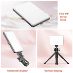 Portable Selfie Light,Rechargable 60 Led Phonelight With Clip & Double 1/4" Screw Hole,2500K-9000K Dimmable For Iphone,Android,Laptop,Tablet,Selfie/Video Conference