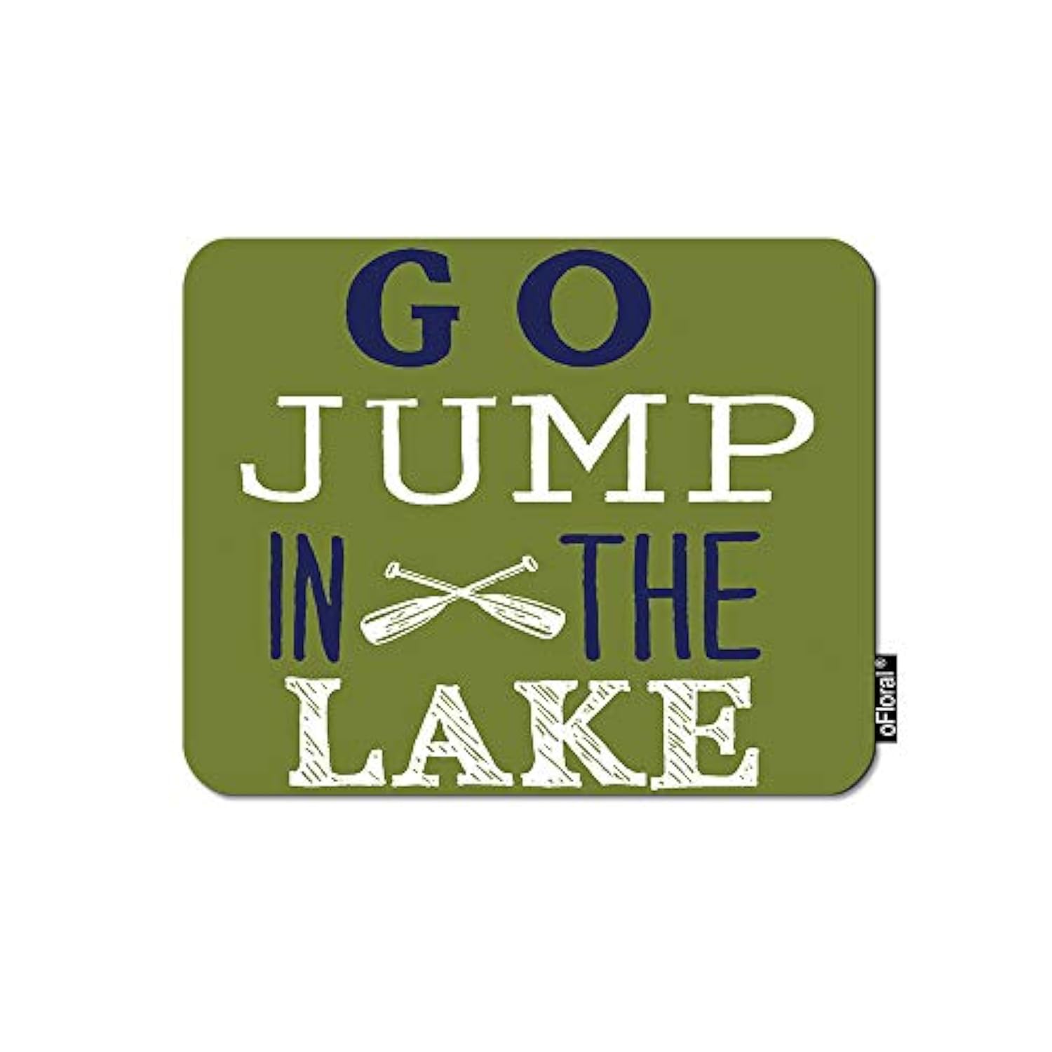 Boating Quote Gaming Mouse Pad Go Jump In The Lake Letter White Wooden Paddle Decorative Mousepad Rubber Base Home Decor For Computers Laptop Office Home 7.9X9.5 Inch