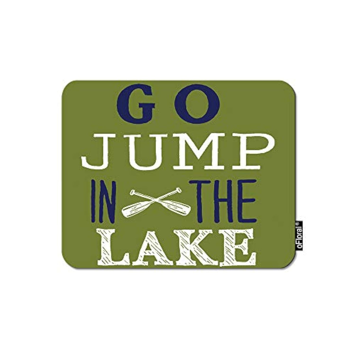 Boating Quote Gaming Mouse Pad Go Jump In The Lake Letter White Wooden Paddle Decorative Mousepad Rubber Base Home Decor For Computers Laptop Office Home 7.9X9.5 Inch