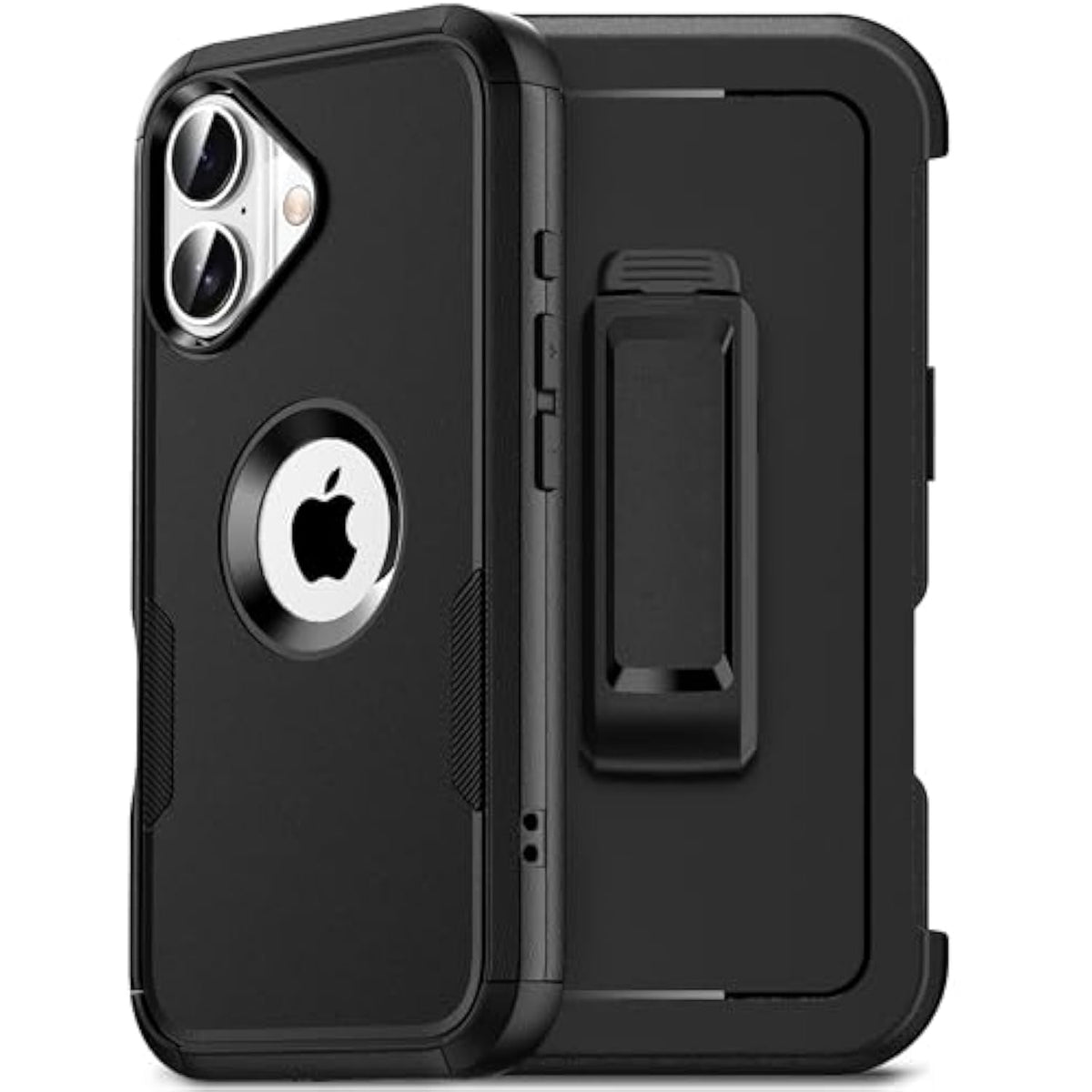 For Iphone 16 Case With Belt Clip Holster,2X Screen Protector, Heavy Duty Protection,Military-Grade Protection,Anti-Drop,Shockproof Phone Cover For Iphone 16 Case,Black