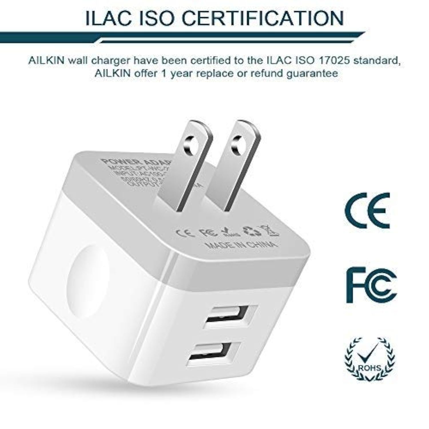 2Pack Usb Wall Charger Plug, 2.4A Dual Port Usb Adapter Power Cube Fast Charging Station Box Base For Iphone 15 14 13 12 Pro Max Se 11 Xr Xs X/8, Samsung, Phones Usb Charge Block-White Brick