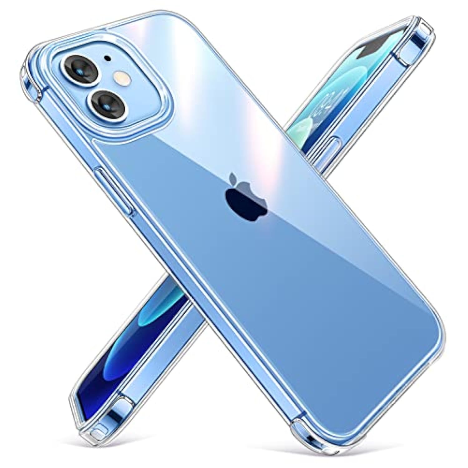 Clear Compatible With Iphone 12 Case/Iphone 12 Pro Case [ Drop Protection] Not Yellowing Shockproof Protective Cover Bumpers Slim Thin Phone Case 6.1 Inch