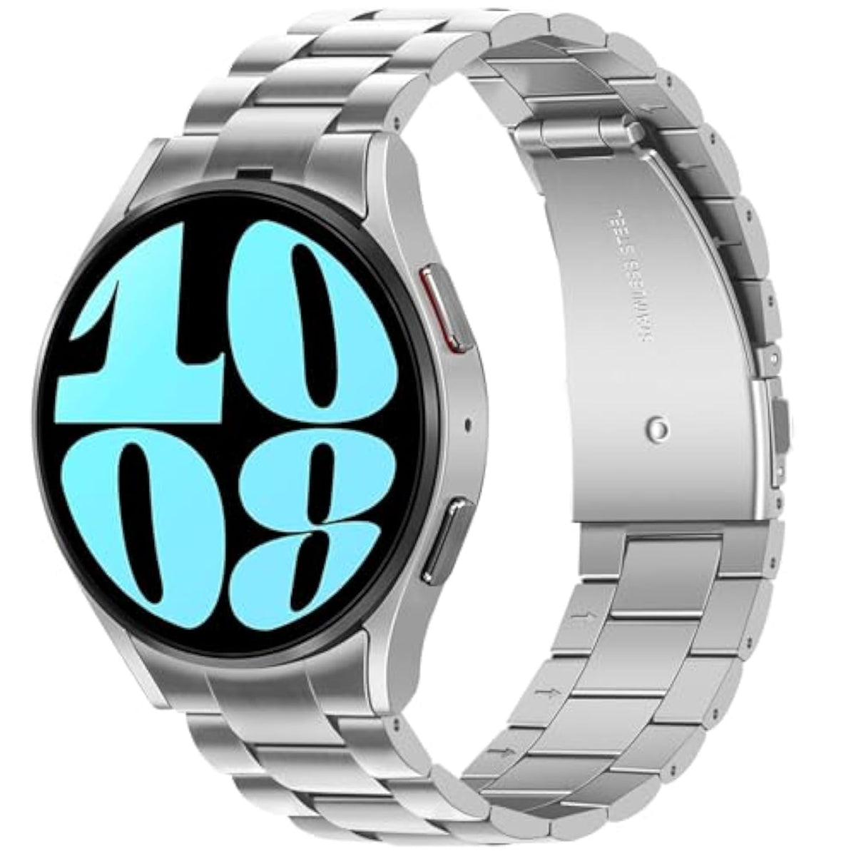 No Gap Bands Compatible With Samsung Galaxy Watch 7/6/5/4/Fe Band 44Mm 40Mm/Watch 6 Classic Band 47Mm 43Mm/Watch 5 Pro 45Mm/Watch 4 Classic, 20Mm Metal Strap For Women Men, Silver