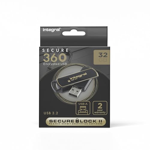 32Gb Secure 360 Encrypted Usb3.0 Flash Drive (256-Bit Aes Encryption)