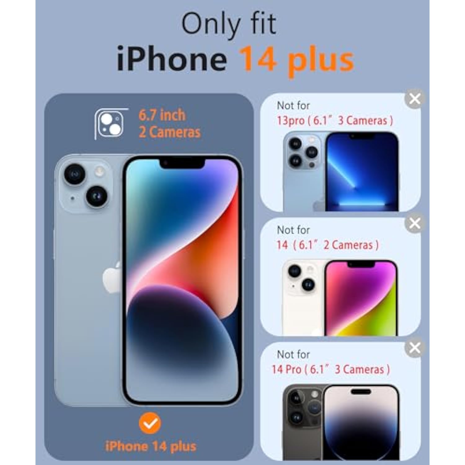Clear Magnetic Shockproof iPhone 14 Plus Case Slim Military Grade Protection