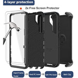 For Samsung Galaxy S23 Plus Case With Belt Clip Holster, 2 X Screen Protector, [Military Grade Protection] Heavy Duty Full Body Shockproof Rugged Protective Cover For Samsung S23 Plus 5G Black