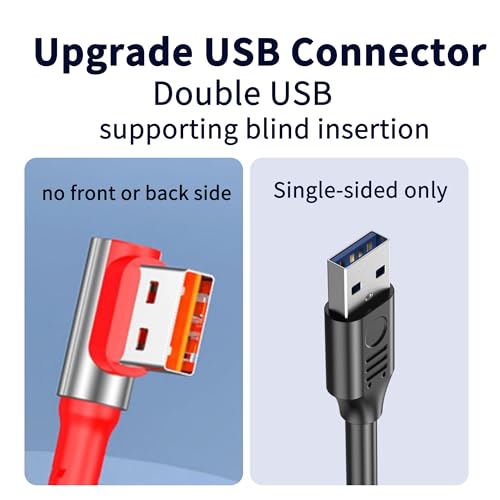 90Degree Coiled USB to Type C Charging Cable, Upgrade USB Blind Plug, Right Angled Spring Type C 5A Fast Charging Cable Charge and Sync for Phone
