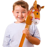6Pcs Inflatable Stick Horse,Blow Up Horse Head On Stick Pony Costume Western Cowboy Cowgirl Baby Shower Birthday Party Decorations Halloween Supplies Favors Props, 38 Inches (Brown)