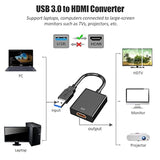 Usb To Hdmi Adapter, Usb 3.0 To Hdmi 1080P Video Audio Converter Connect Pc, L