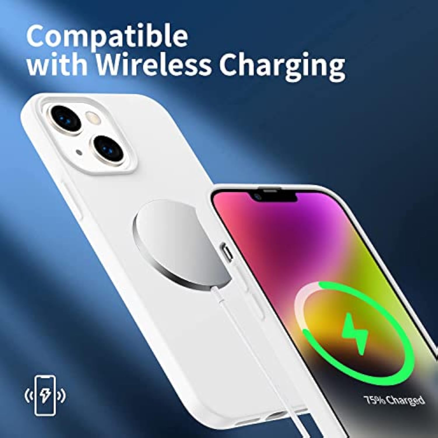 Designed For Iphone 14 Case, Silicone Ultra Slim Shockproof Phone Case With Soft Anti-Scratch Microfiber Lining, [Enhanced Camera Protection] 6.1 Inch (White)