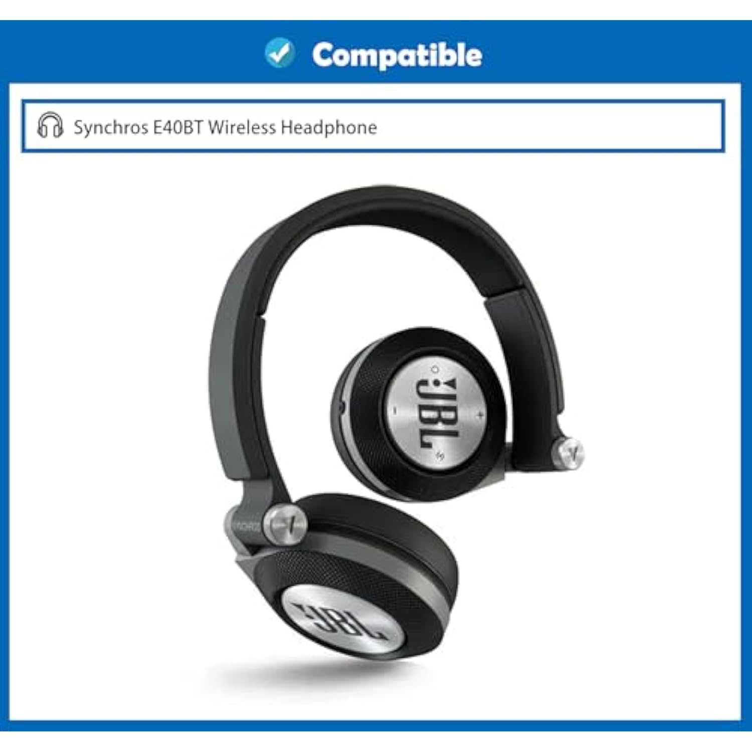Professional Replacement Earpads Cushion Compatible With Jbl Synchros E40Bt E40 Bt Wireless Headset Ear Pads With Skin-Friendly Leather And Memory Foam