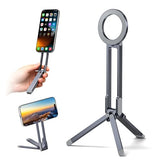 Magnetic Cell Phone Tripod,Adjustable Phone Holder for Desk,Portable Mini Tripod Phone Mount for Travel,Vlogging,Selfies,Compatible with MagSafe