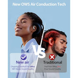 Open Ear Wireless Bluetooth Headphones, Pain-Free Air Conduction Ear Buds With Led Digital Display Charging Case, Sweat Resistant For Running, Safe Driving, And Extended Daily Use