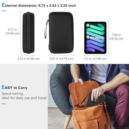 Large Hard Travel Electronic Organizer Case For Macbook Power Adapter Chargers Cables Tech Organizer Hard Drive Usb Flash Disk Sd Card Portable Electronics Accessories Bag -Black