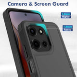 Heavy Duty Dual Layer Protective Case for Motorola Moto G 5G 2025 with Screen Protector, Black