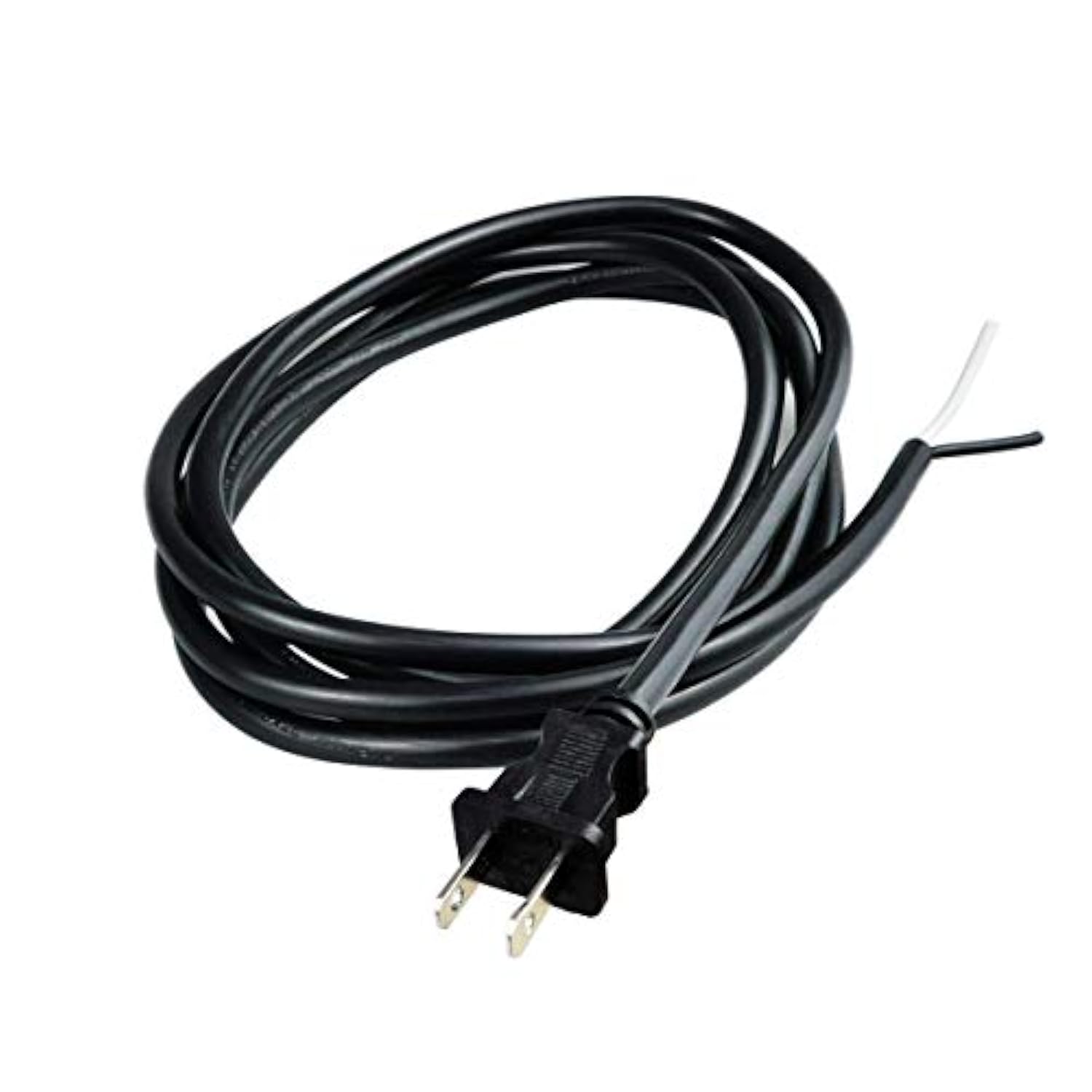2 Prong Polarized 14 Gauge 10Ft Replacement Power Cord Pigtail, Power Tool Replacement Cord, Heavy Duty 110V 115V 120V Supply Cable For Ac Appliance, Nema 1-15 Plug Us Sjt 14Awg (15A)
