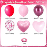 Metallic Pink Chrome Magenta Heart Balloons, 12 Inch - Dark Pink Magenta Confetti Balloon For Valentine'S Day, Girls' Birthday Decorations, Princess Party