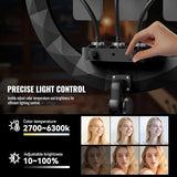 Large Ring Light with Stand, 19" Ring Light Tripod for iPhone, Professional Led Ringlight for Live Streaming, Barber, Makeup, YouTube, Tiktok, Black