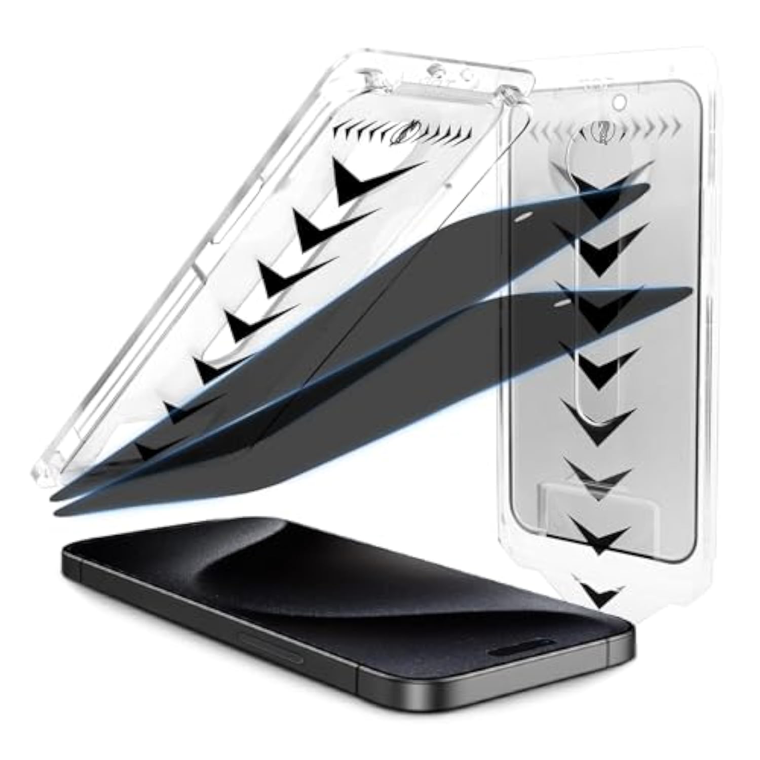 2-Pack Privacy Screen Protector For Iphone 15 Pro Max (6.7"), Anti-Spy With Easy Installation Kit [Auto-Dust Removal], Hd Tempered Glass & Bubble Free
