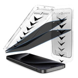 2-Pack Privacy Screen Protector For Iphone 15 Pro Max (6.7"), Anti-Spy With Easy Installation Kit [Auto-Dust Removal], Hd Tempered Glass & Bubble Free